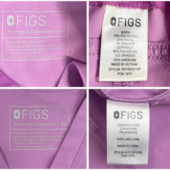 Figs Scrub Set Dusk Kade Skinny Joggers XSP Casma Slim Top XS Limited Edition - Picture 6 of 16